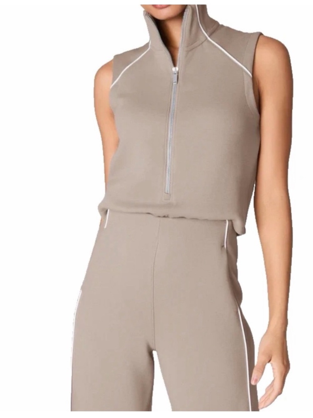 SPANX AirEssentials Pique
Sleeveless Mockneck Jumpsuit in Beige Ashwood - Picture 2 of 9